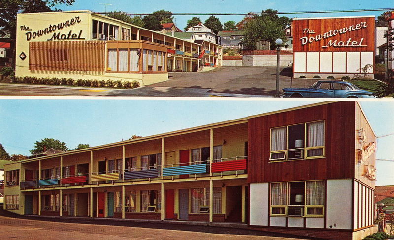 Downtowner Motel - Old Postcard View